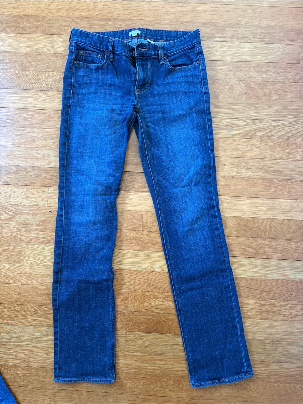 J. Crew Women's Straight Leg Jeans in Deep Blue Wash